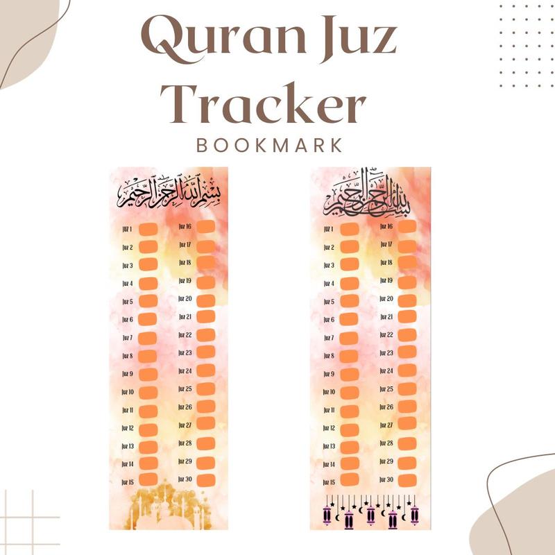 Quran Juz Tracker Bookmark, Muslim Bookmark, Islamic gift, Ramadan gift, Eid Gift Ramadan, Quran, Quran learning, Quran essentials, Islam. 2