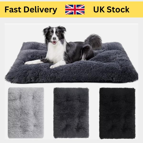 Dog Bed Soft Pet Cushion Large Dog Crate Puppy Cat Mattress Washable Pad Mat xl fluffy 0