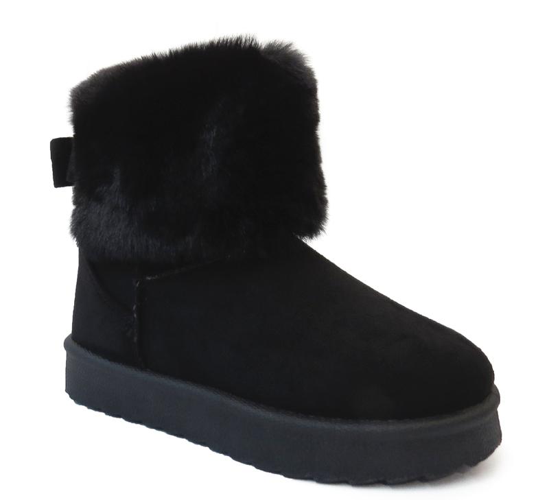 Cozy Kids' Faux Fur Lined Boots with Fluffy Collar Girls' Comfort Winter Footwear 1