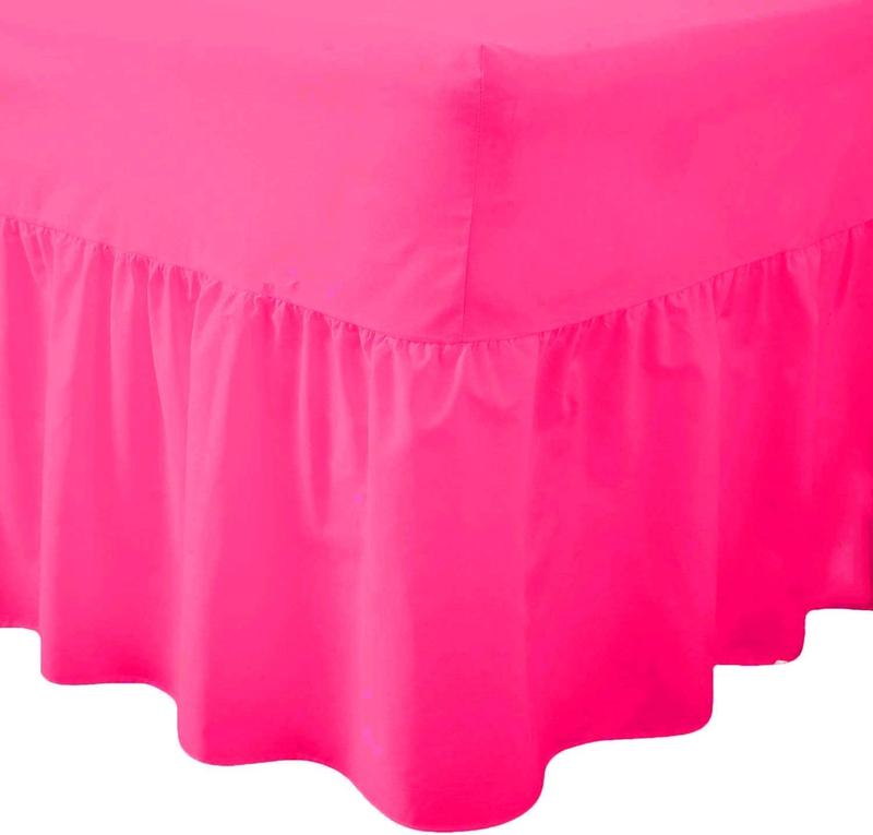30CM Drop New Fitted Valance Sheet Bed Skirt, Frilled Valance Fitted Sheets Bedding Non Iron Soft Polycotton 25cm Deep Fit Valances Single Double Bed King Size Super King Small Double 2