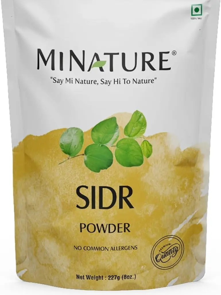Sidr Powder 227g (8oz) (0.5 lb) Sidr leaves Powder for hair |With Applicator, Natural Hair conditioner Natural source of mucilage and saponins Natural hair cleanser Haircare Shampoo Traditional Mask Cleansing Comfort