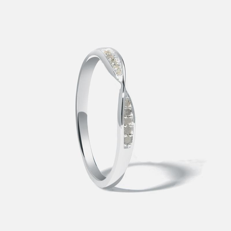 Dainty Diamonds Sterling Silver Twist Ring 2