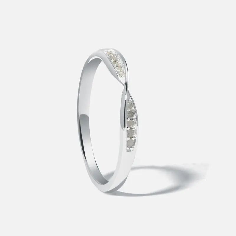 Dainty Diamonds Sterling Silver Twist Ring 2