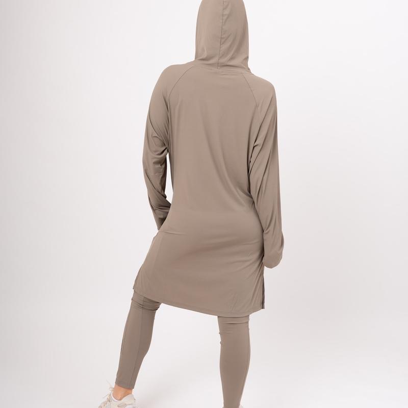 Stone Olive - Modest Activewear Hoodie 6