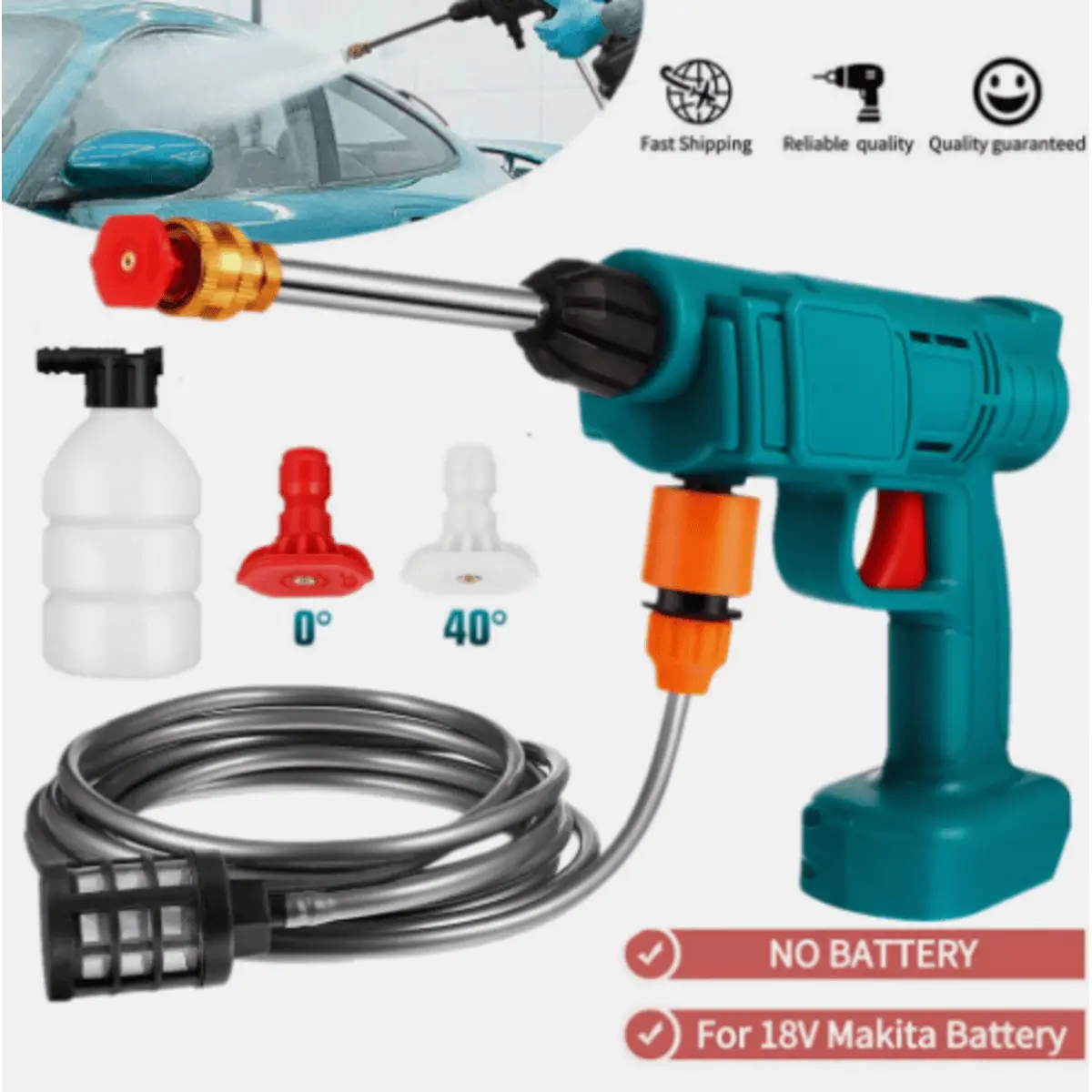 For Makita 18V Cordless High Pressure Washer Gun Set Water Car Jet Wash Cleaner