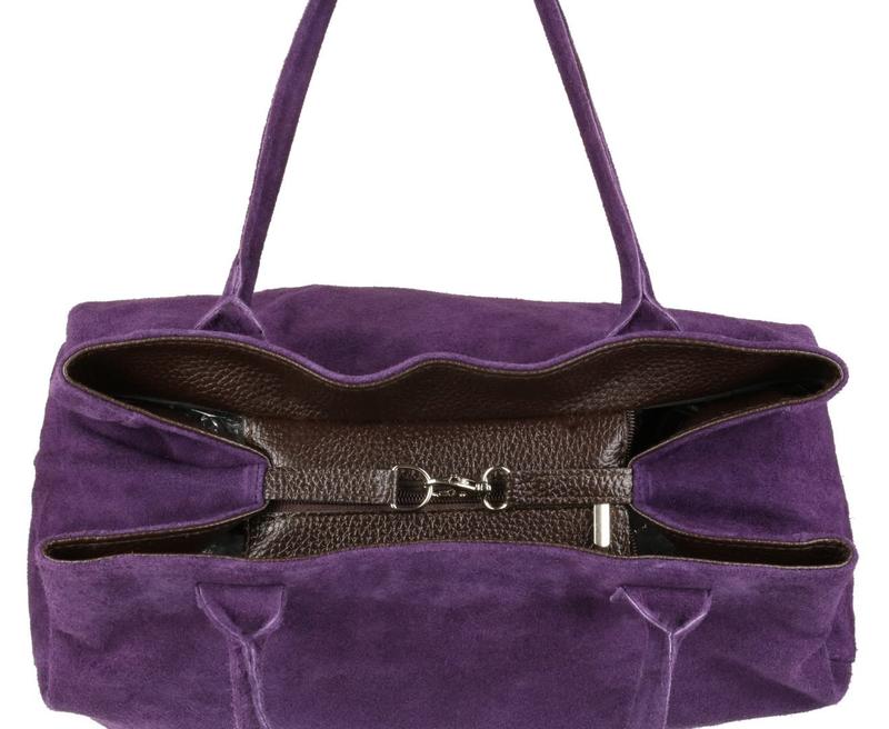 Girly Handbags Womens Expandable Italian Suede Leather Shoulder Bag 3