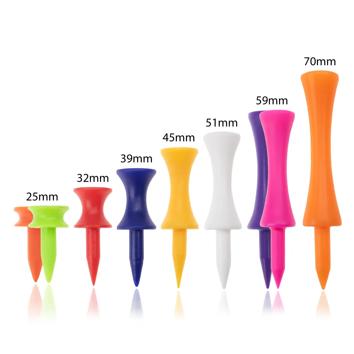 Plastic Golf Castle Tees - Various Sizes & Quantites - Strong and Durable
