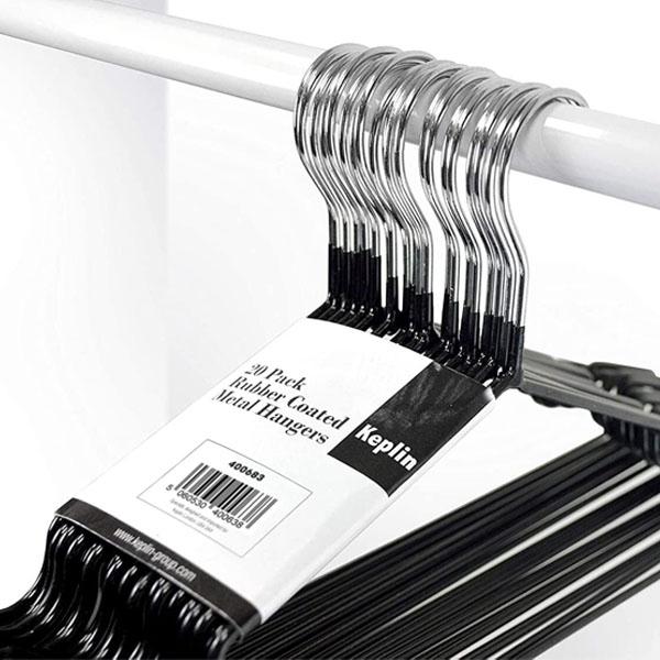 Keplin 20x Rubber Coated Metal Hangers Heavy Duty Space Saving Cloth Hangers 6