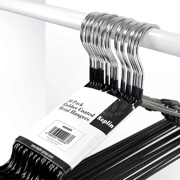 Keplin 20x Rubber Coated Metal Hangers Heavy Duty Space Saving Cloth Hangers 6