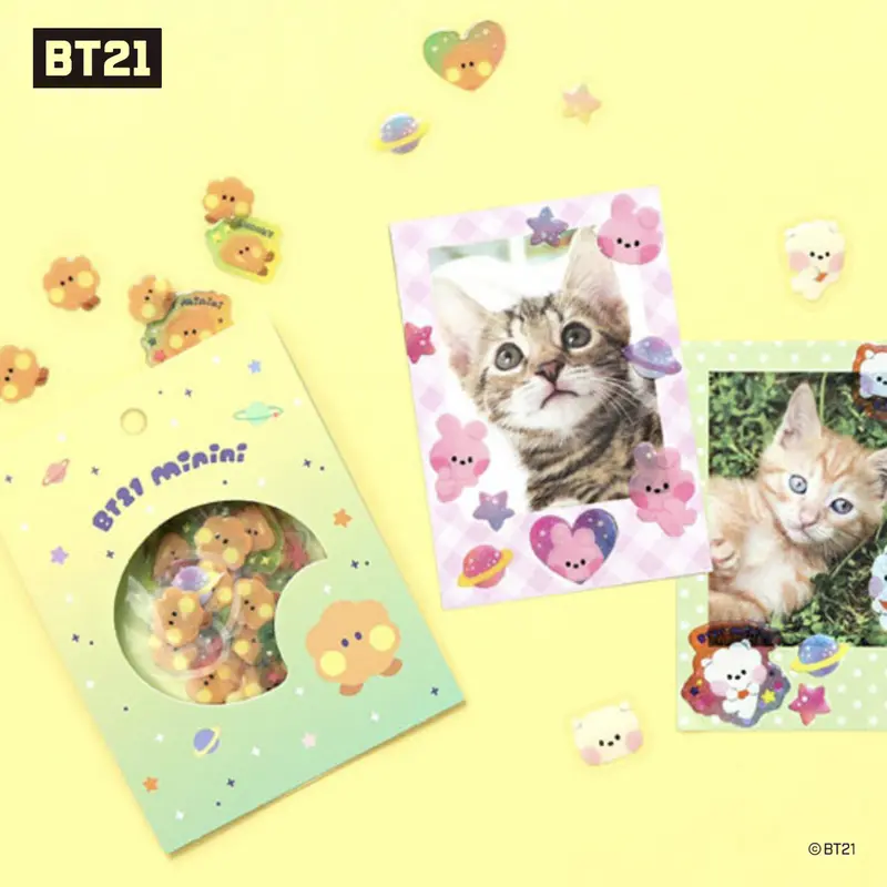 BT21 Minini Flake Sticker - Chimmy Tata Koya Cooky Mang Shooky RJ [LINE FRIEDNS Official Product] 5