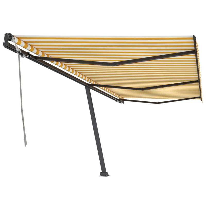 Freestanding Manual Retractable Awning 600x350 cm Yellow/White 1