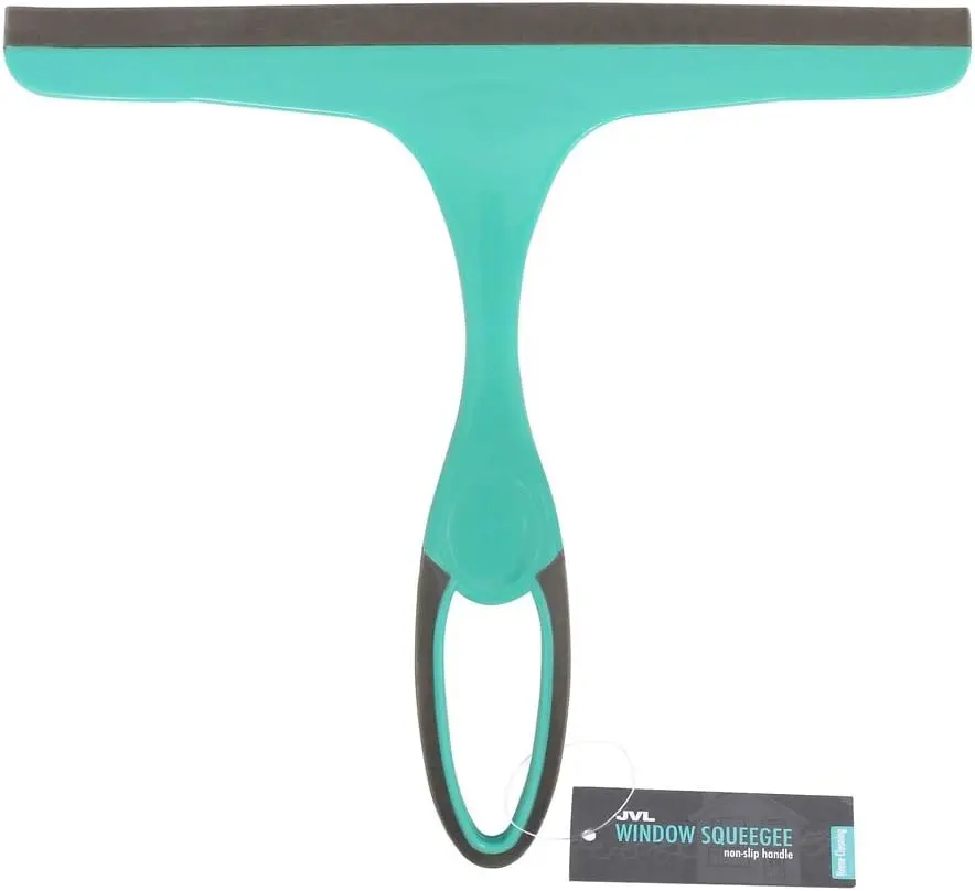 JVL 20-043GY Hand Held Wiper Blade Window Squeegee, Grey/Turquoise Cleaning Glass Tool