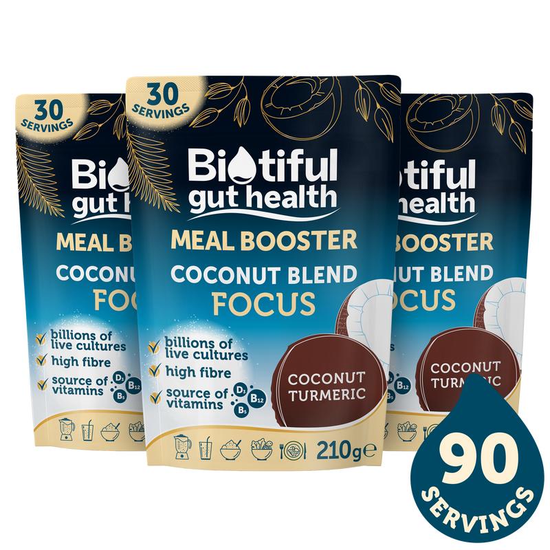 Coconut Blend - Meal Booster Gut Health Powder, Probiotic, Prebiotic Fibre, Vitamin D3, B5, B12 Natural Dietary Supplement 6