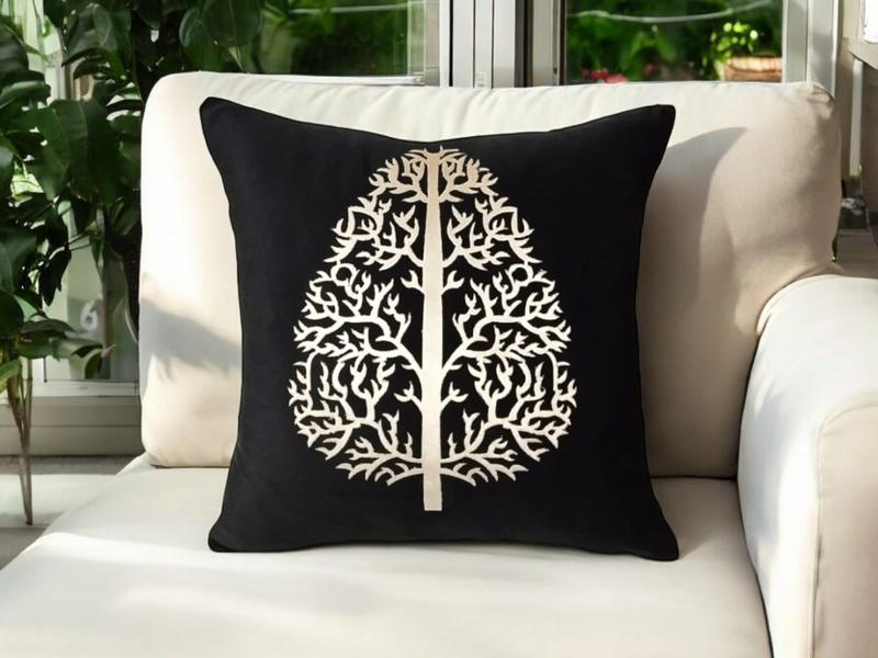16"x16" Luxury Velvet Cushion Cover with Laser Cut Motif - Velvet Front, Silk Back with Zip machine wash fade resistant cushion cushion  cover cushion  viral cushion  covers bedroom  covers cushion  covers colorful  cushion cushion  covers 2