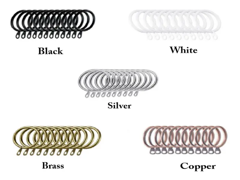 12 Pack Metal Curtain Rings Heavy Duty For Rods Poles Voile Hooks 30mm Diameter 0
