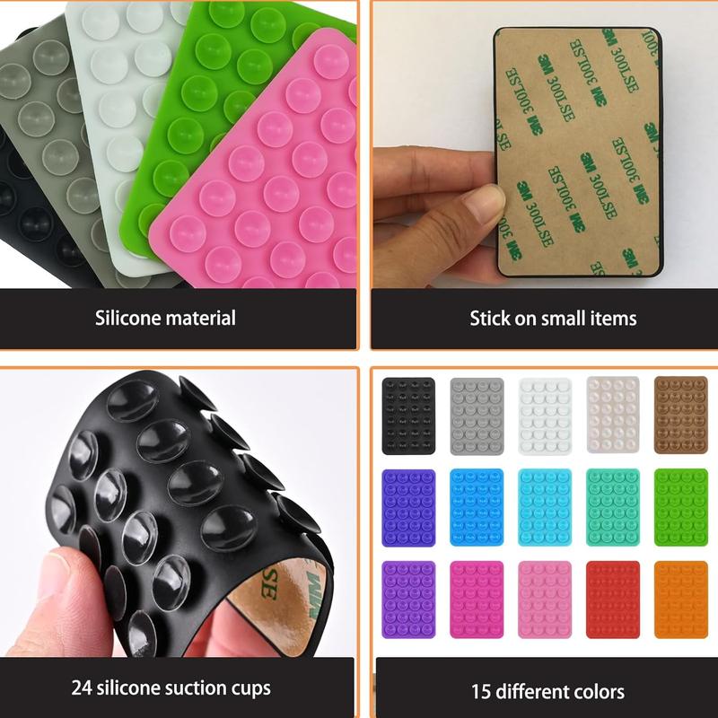 Product Introduction of 15 Pcs Silicone Suction Cup Phone Holders, Suction Phone Case, Suction Cup Phone Mount 24 Suction Cups, Phone Accessories, Multipurpose Suction Cup Mat for Mobile Phones Cellphone Smartphone smartphone  mount 5