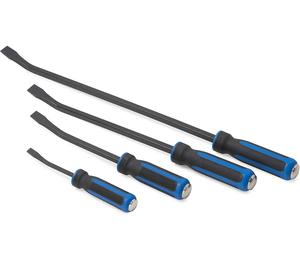 Autojack 4 Piece Pry Bar Hammer Cap Set with Angled Tips - Industrial-Grade Iron Steel Crowbar Set for Heavy-Duty Applications