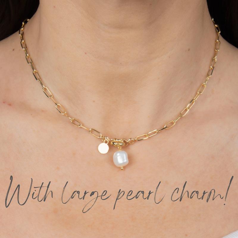 ***£10 sale***Hannah Paperlink Necklace – Gold Plated – Add a charm 2