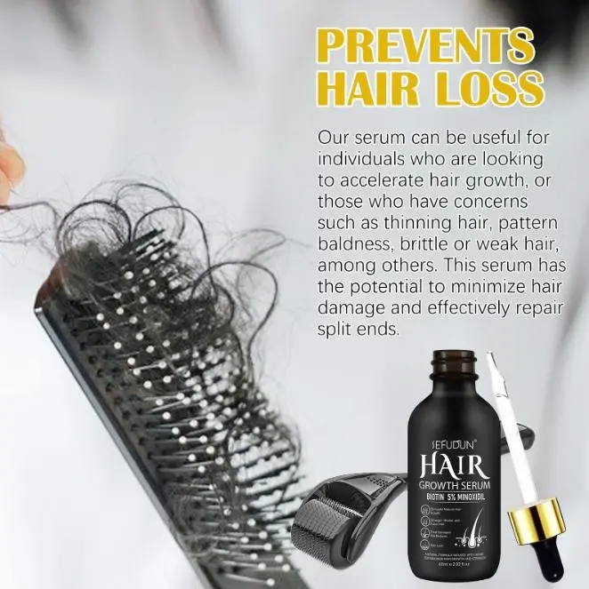 ~5% Minoxidil Hair Growth Serum, Hair Growth for Men and Women, Hair Regrowth Serum For Stronger Thicker Longer Hair Help, Natural Facial Hair Treatment for Grooming Thickening 3