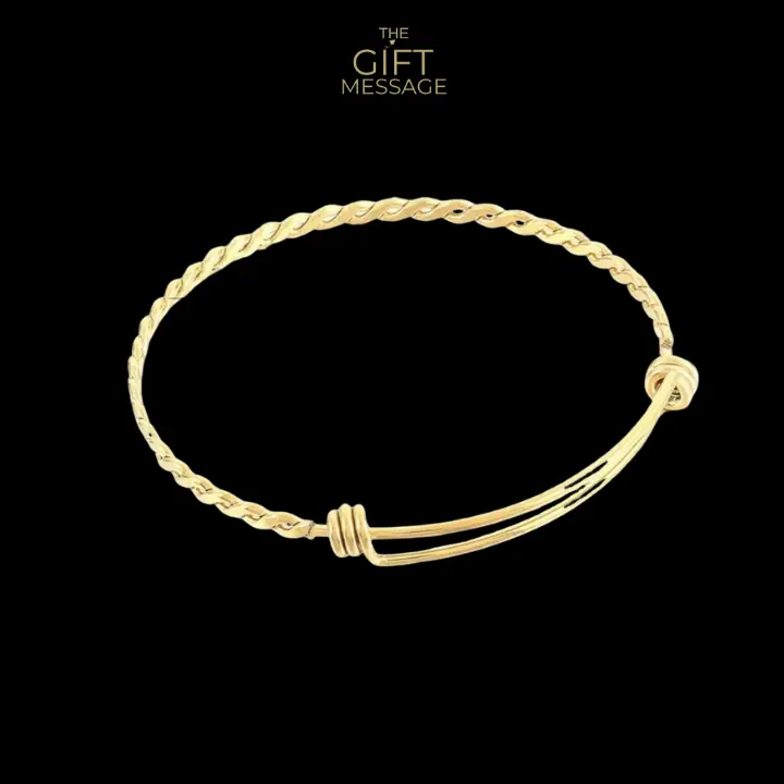 ELISE Unisex Plated Adjustable Bangle with Stainless Steel Material
