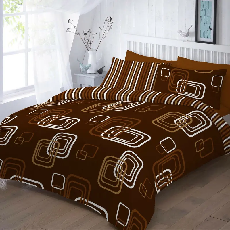 Night Zone Luxury Blake Geometric Duvet Cover Set Modern Printed Polycotton Bedding Set in All Sizes 1