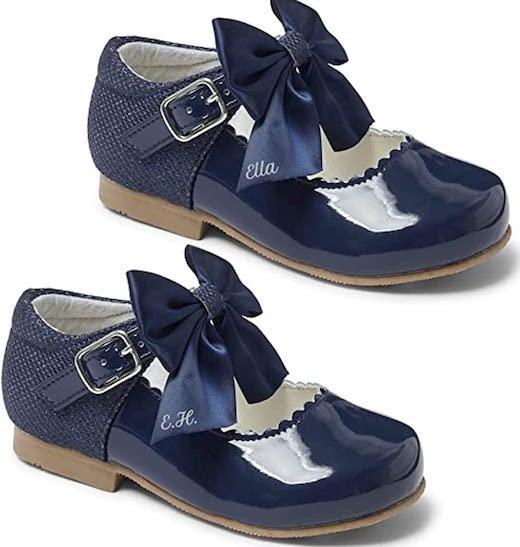 Melancia Personalised Gilrs Kids Spanish Bow Shoes Party Events Patent 4