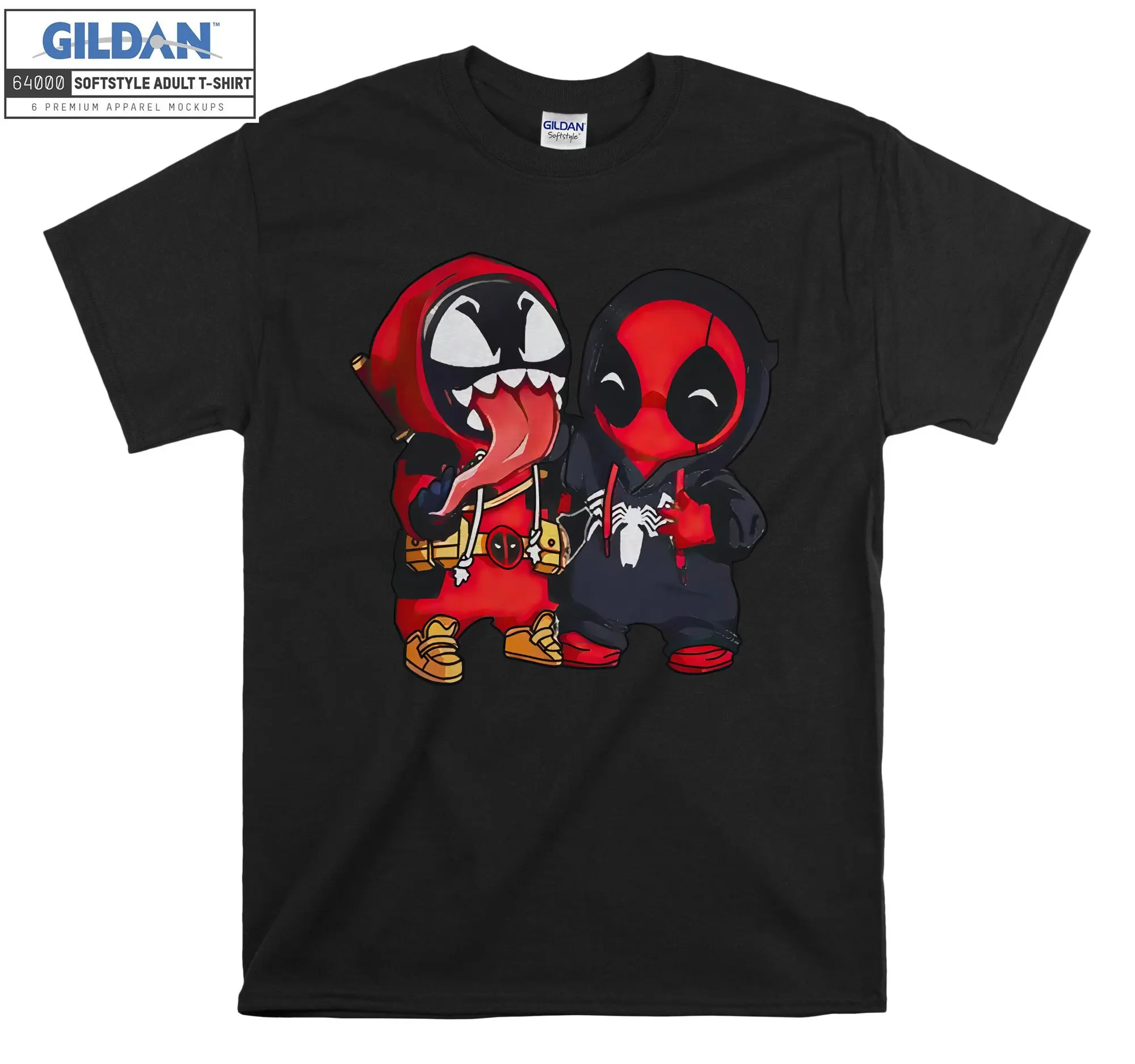 Cute Deadpool And Venom  Men Women Unisex Top T Shirt T-Shirt Tshirt
