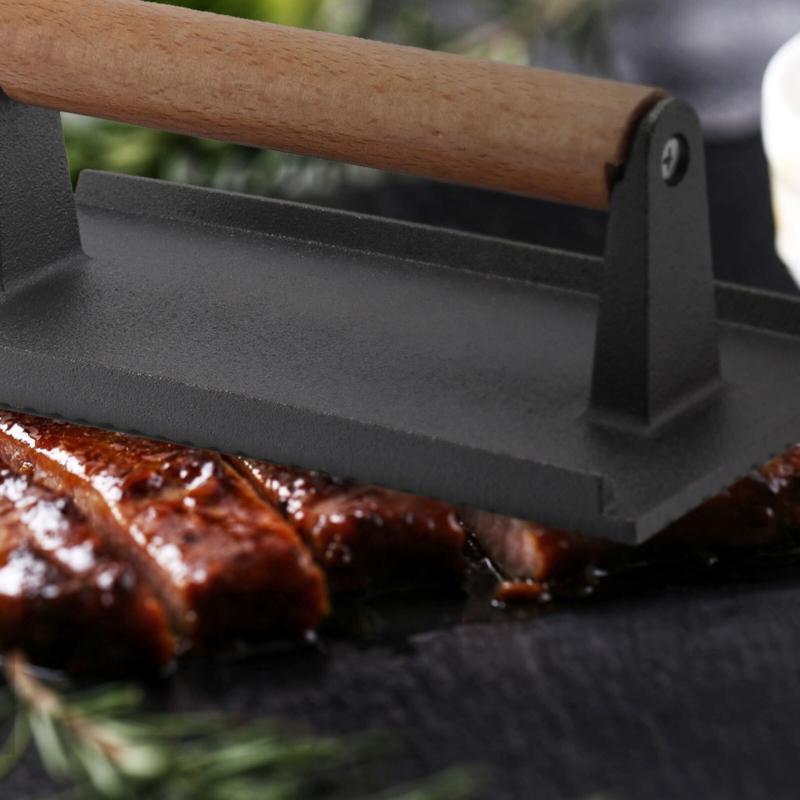 Product Introduction of Cast Iron Grill Steak Weight Bacon Press Flat BBQ Hamburger Meat Patty Cooking Kitchen Utensils 24
