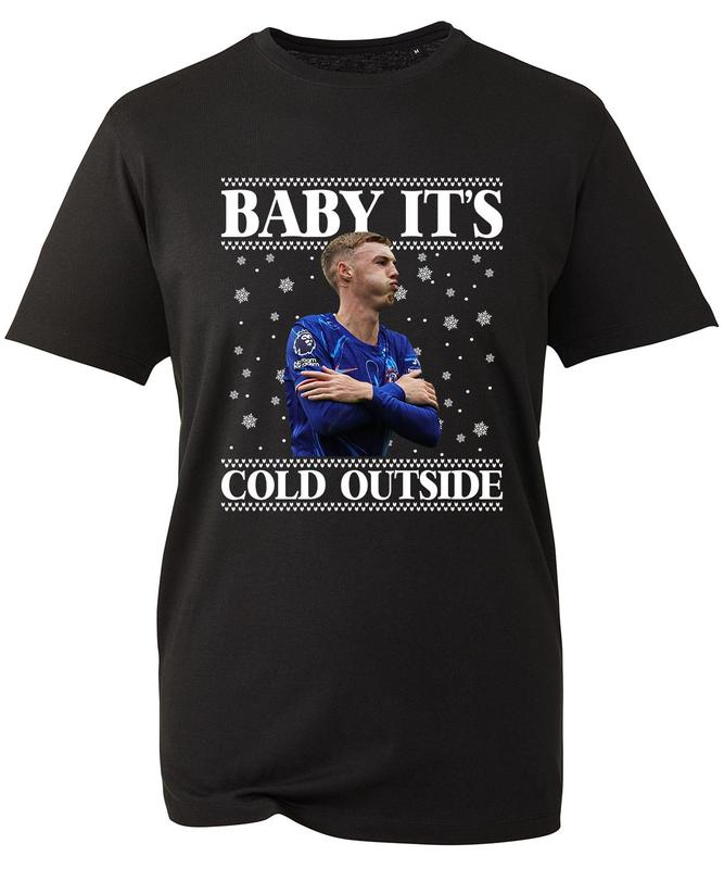 Cole Palmer Christmas Tshirt, Baby It's Cold Outside, Funny Cole Palmer Cold Outside Shirt, Xmas Secret Santa T-Shirt, Blues Fans Xmas Unisex Adults Kids Top 2