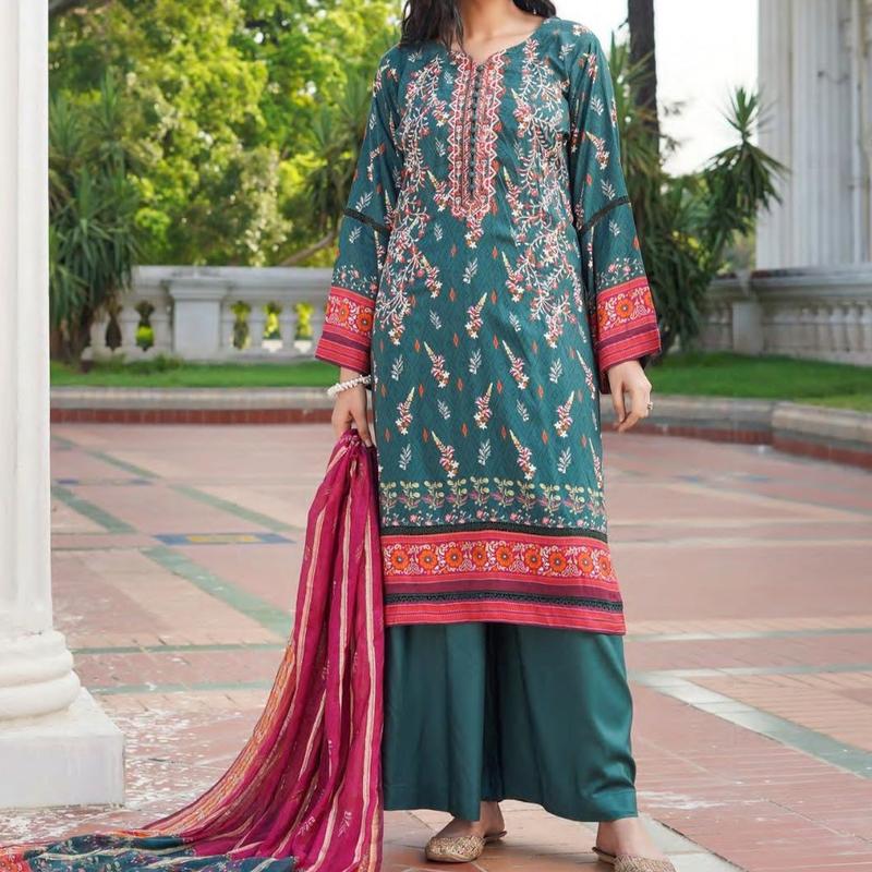 MLinen D3 021 Pakistani Ladies Shalwar Kameez Suit with Dupatta - Casual Womenswear Traditional Dress 0