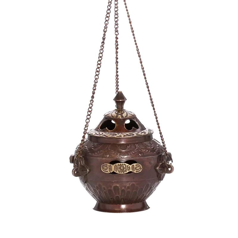 Dragnar Hanging Dhoop Burner Copper | Brass Incense Holder Censer 1