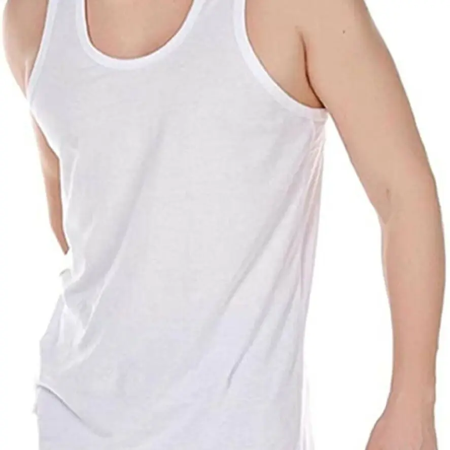 Men’s 3 Pack Single Jersey Vests (Black and White)-Sizes S-3XL