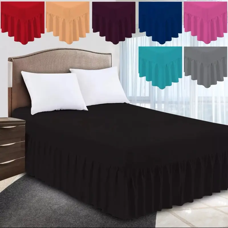 Plain Valance Sheet Percale Egyptian Cotton Fitted Sheets | Easy Care 16" / 40cm Extra Deep Frilled Valance Fitted Bed Sheet - Machine Washable - Single Small Double (4FT) Double King Super King Sizes-Wrinkle Fade Stain Resistant. 1