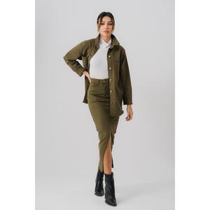 Olive Green Shirt / Skirt - Size 6 - 20
