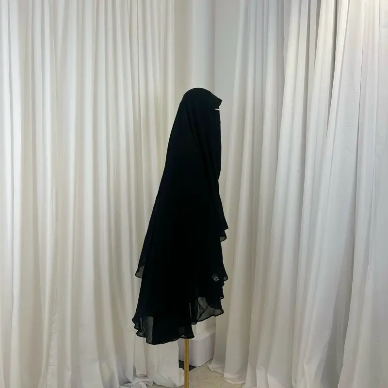 Farasha Khimar in Jet Black with Overhead Flap and Niqab for Extra Coverage viral