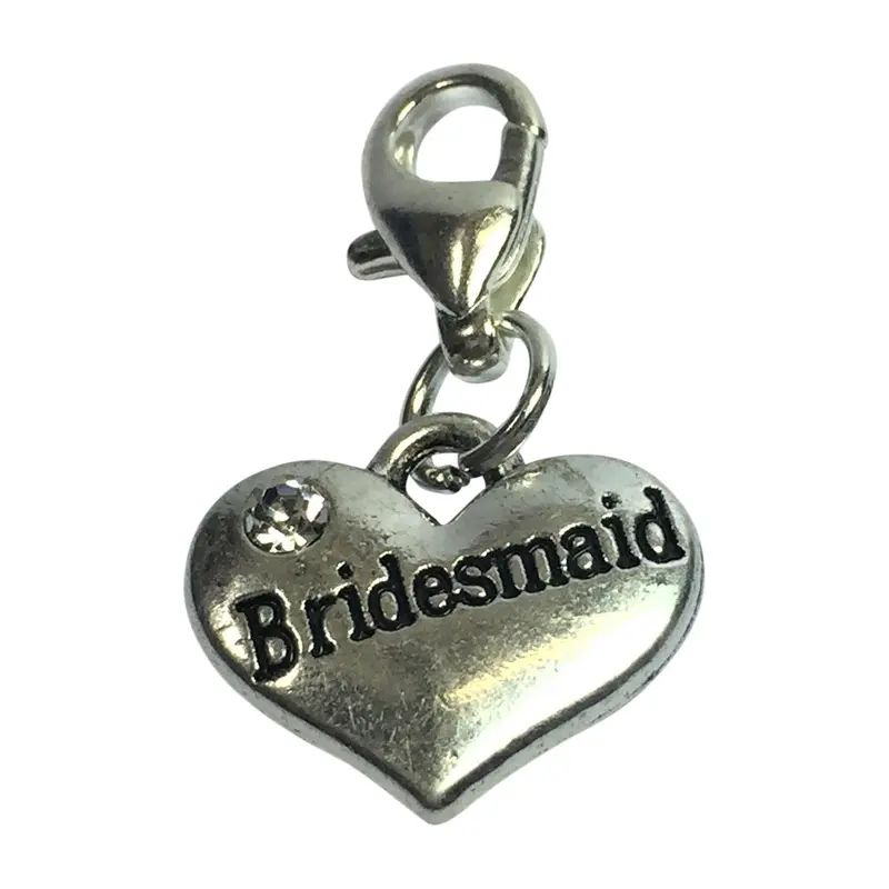 Libby's Market Place Bridesmaid Clip on Charm comes with Velvet Gift Bag 0