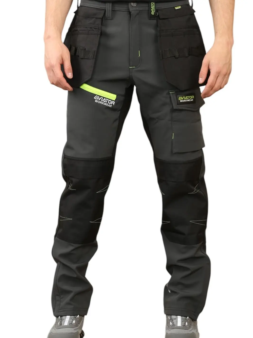 Men's Regular Fit Letter Zipper Pocket Design Button cargo Pants, Casual Softshell  Waterproof & Windproof Trousers for Outdoor Activities, Men's Bottoms for Fall & Winter