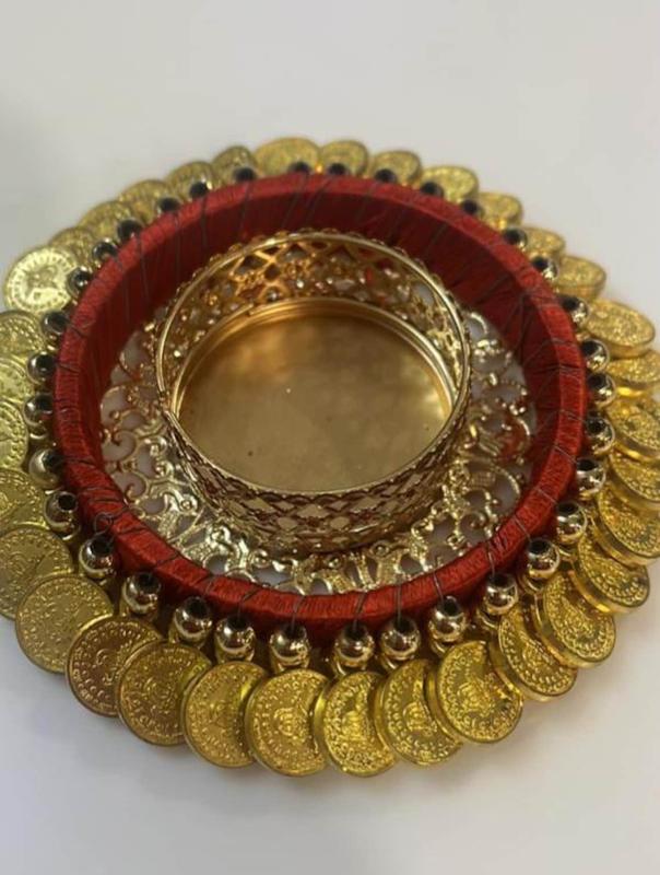 Set of 2 Elegant Coin Candle Holders with Ornate Gold Finish 1