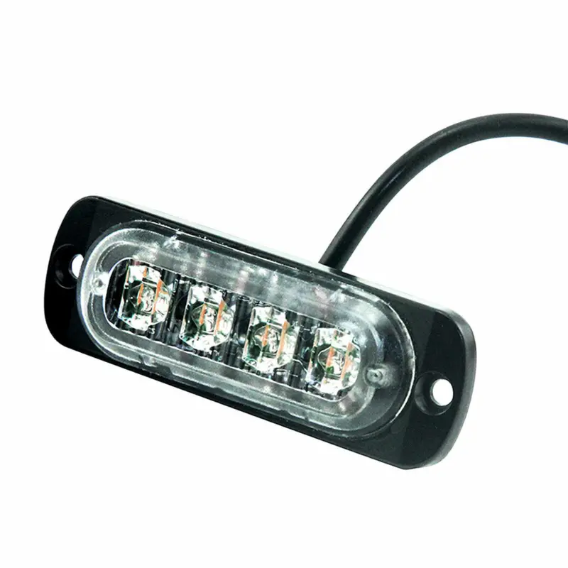 4x 4 LED Amber Recovery Strobe Flashing Grille Light Lightbar Truck Beacon Lamp 7