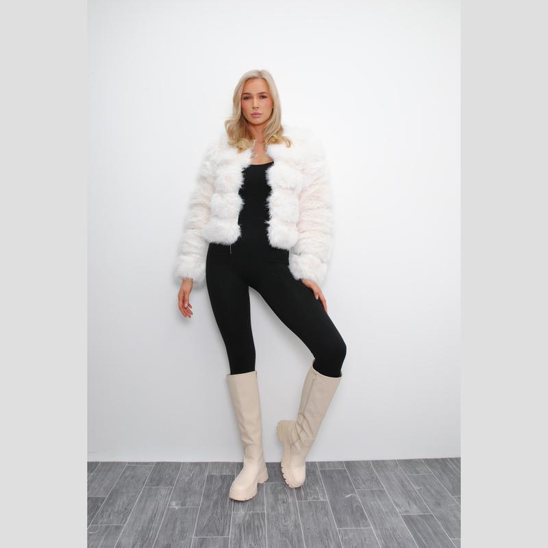 Cropped Faux Fur Jacket 6