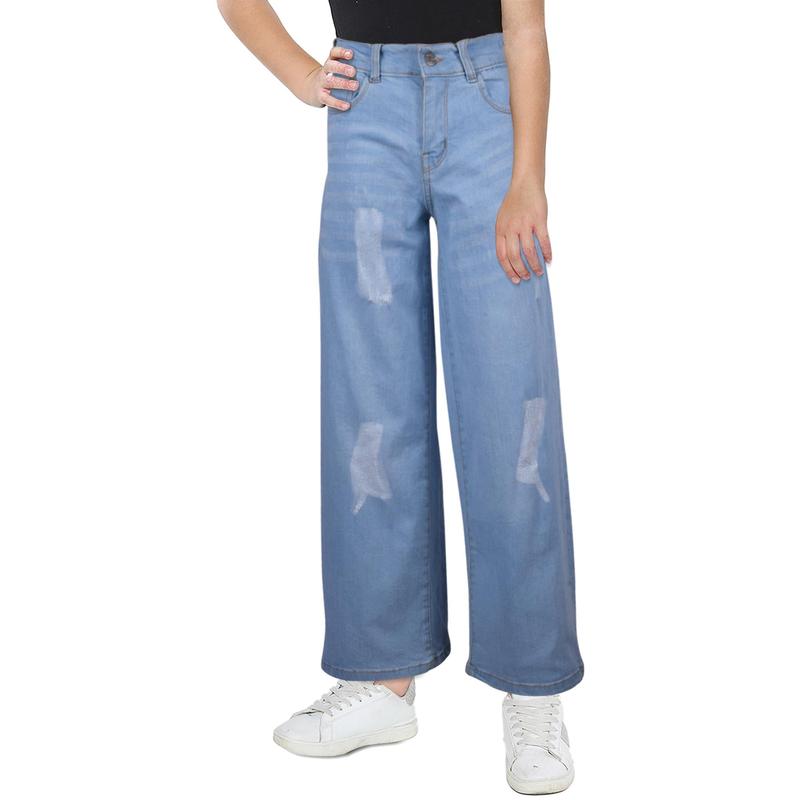 A2Z 4 Kids Girls Palazzo Jeans Wide Leg Stretchy Denim Pants Flared Fashion Jean Trousers Baggy Pants Gift for Children Age 5-14 Years 2