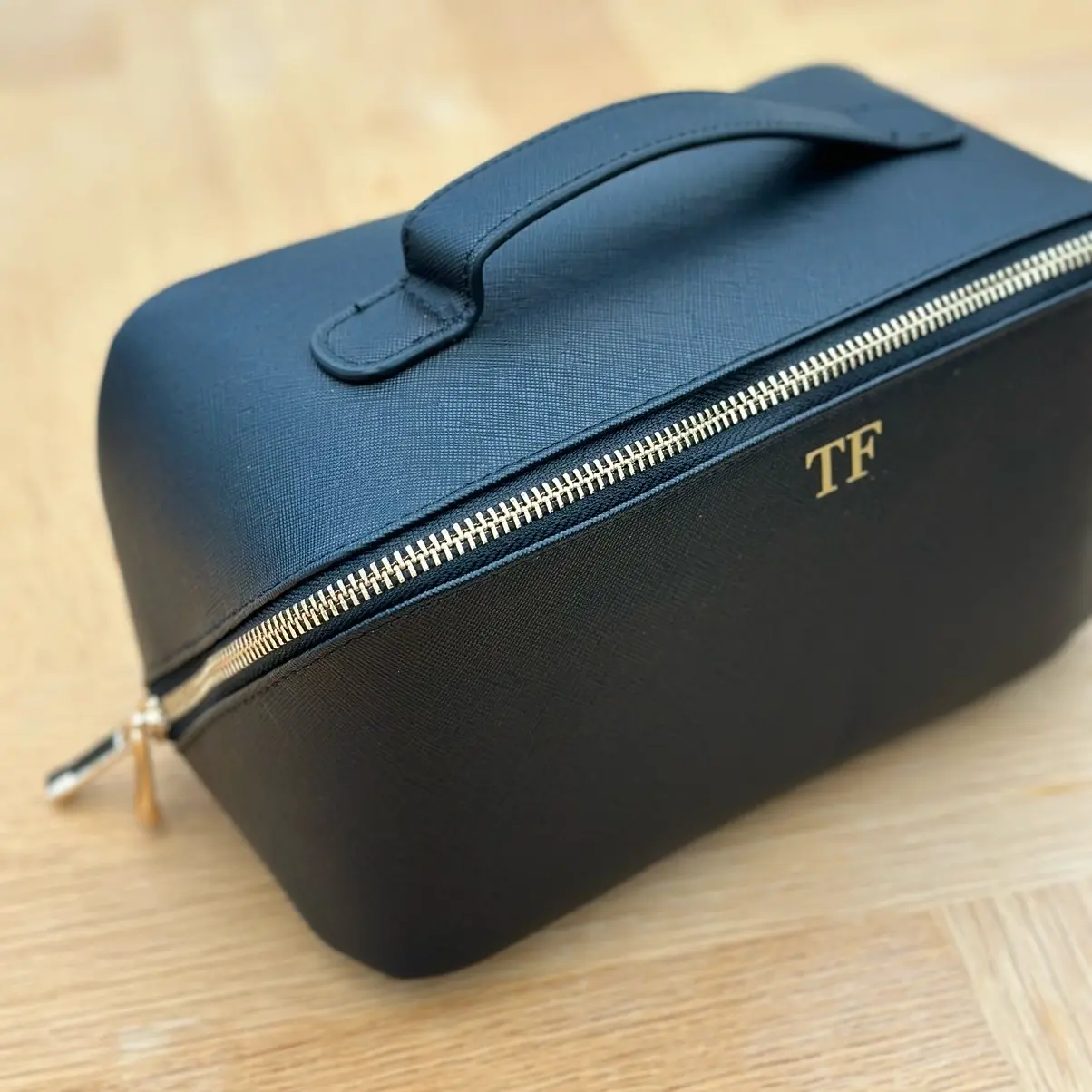 Personalised Lay Flat Makeup Bag, large cosmetics case, makeup travel bag, cosmetics organiser, toiletries case, stocking filler gift