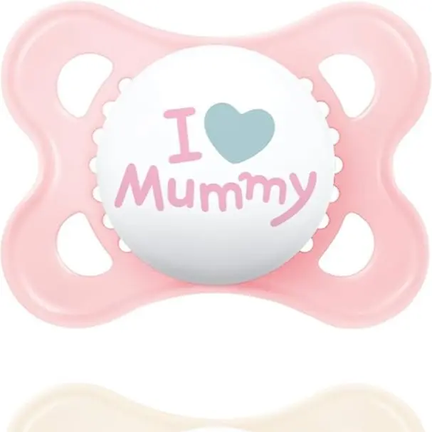 Style 0+ Months (Pack of 2), Baby Soothers with Self Sterilising Travel Case, Newborn Essentials, Pink (Designs May Vary) 0