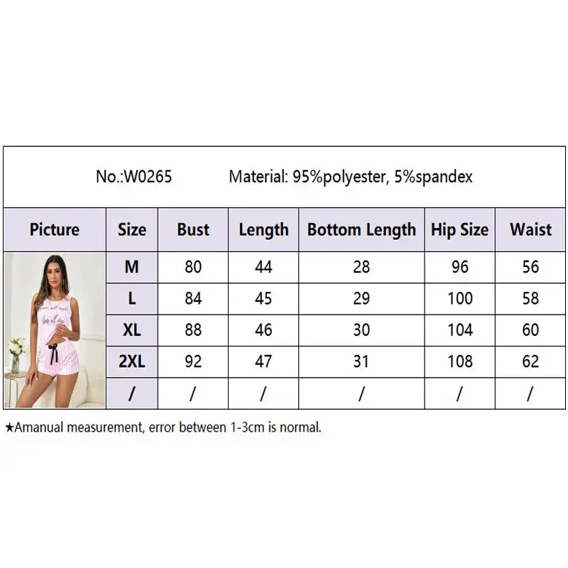 Vouzle 2PCS/Set Women Pyjamas Tie-Dye Printed Vest Shorts Erotic Lingerie Striped with Letters Fashion Sexy Lace Suspenders Homewear Nightwear Comfort 3