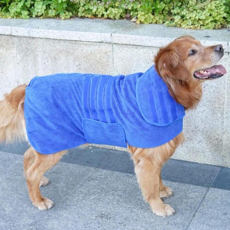 Dog Robe for Bathtime Drying and Travel Towel for All Size Dogs in 2 Colours Blue and Red bathrobe 7