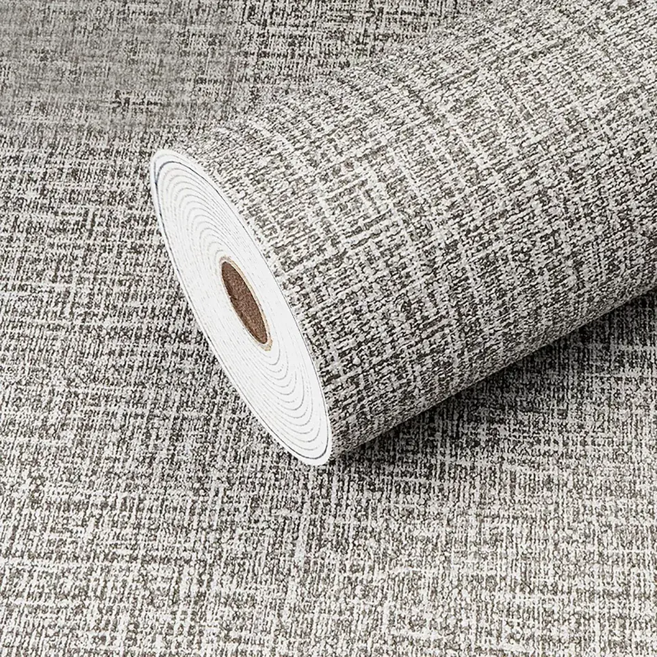 3M Thicken Self Adhesive Thermal Insulation Wallpaper Linen Plain Wall Sticker