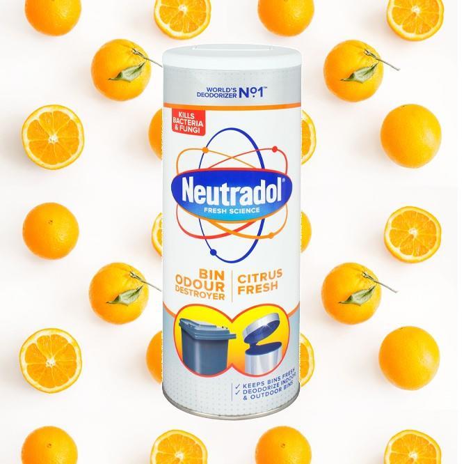 Neutradol Dust Bin Freshener Odour Destroyer Powder Citrus Fresh Fragrance 350g 3