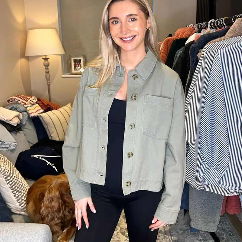 Branded Cotton Oversized Jacket, Size 4-32