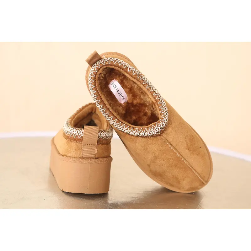 Women's Chic Fur Textured Chunky Sole Thermal Boots 2