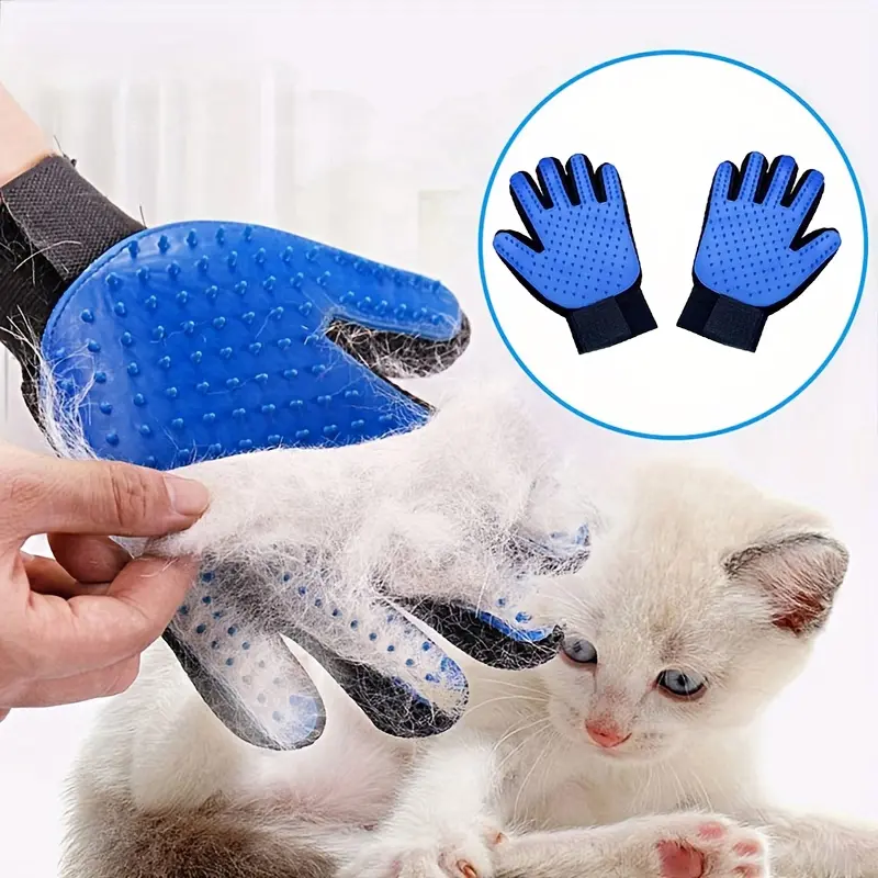 Des Shedding Pet Grooming Glove - Combs for Gentle Cat and Dog Hair Removal - Soft Brush Massages and Stimulates Blood Circulation, Easy to Use and Clean, Perfect for Pet Owners 2